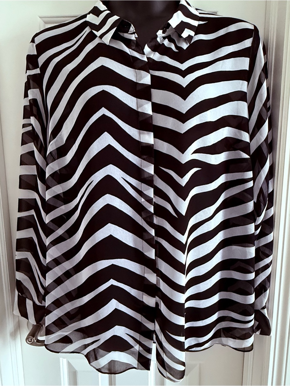 Lane Bryant Black and White Zebra Stripe Women's Skirt | 22/24